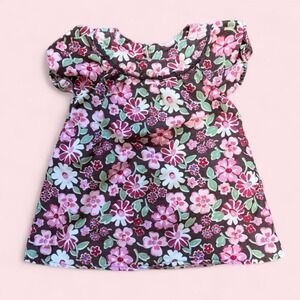 Genuine Kids OshKosh Corduroy Brown Floral Smocked Dress Toddler 18M